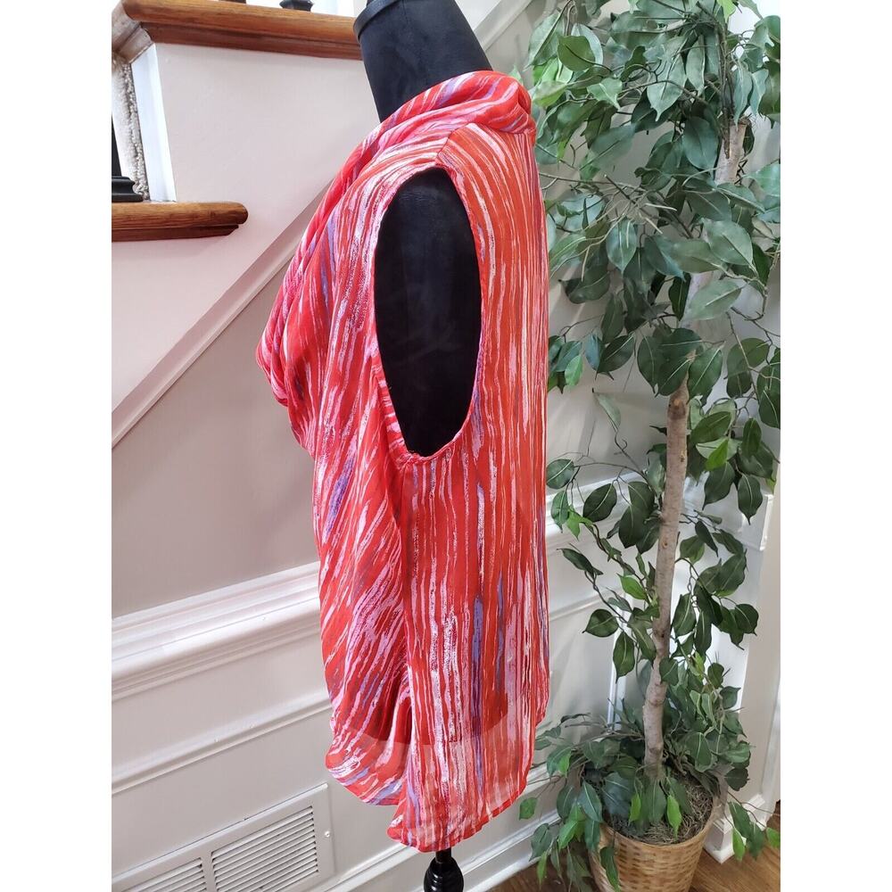 New Directions Women's Multicolor Tie Dye V-Neck Sleeveless Top Blouse Size XL - Picture 4 of 10